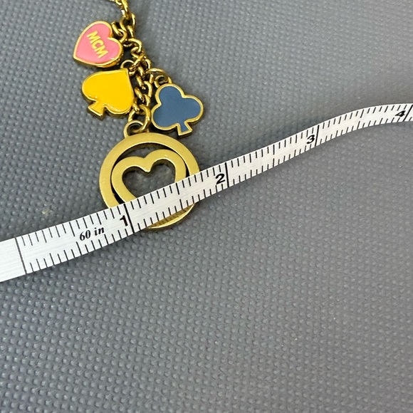 EUC MCM Gold Bag Charm with Heart and Colorful Charms Keychain - Picture 7 of 7